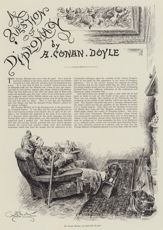En fråga om diplomati, av Arthur Conan Doyle av Frederick Barnard