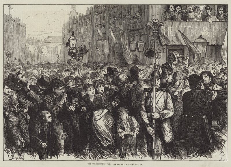 Tacksägelsedagen, folkmassan, ett grovt hörn av Frederick Barnard