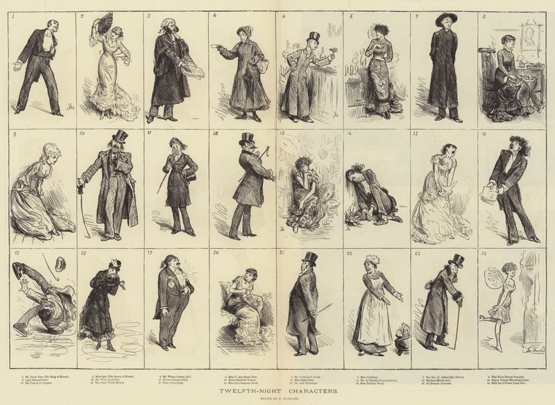 Twelfth-Night-tecken av Frederick Barnard