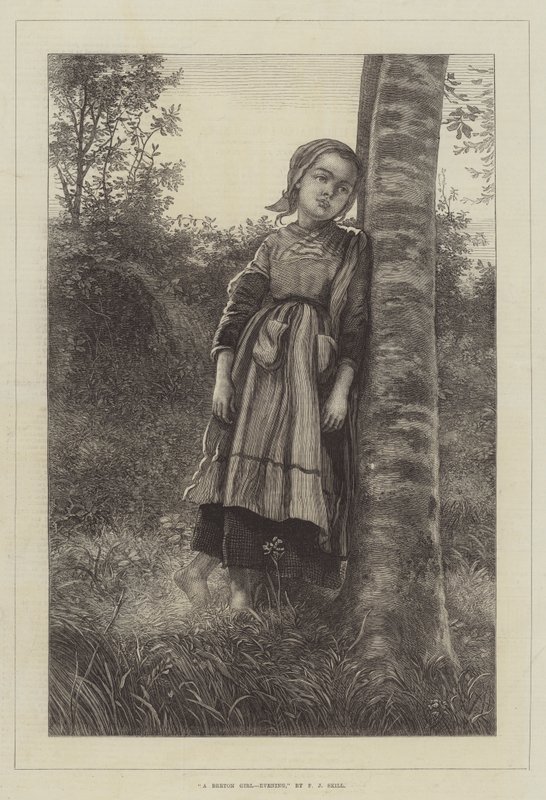 En bretonsk flicka, kväll av Frederick John Skill