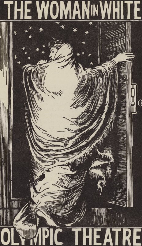 Affischdesign för en teateranpassning av Wilkie Collins roman The Woman in White på Olympic Theatre, London av Frederick (after) Walker