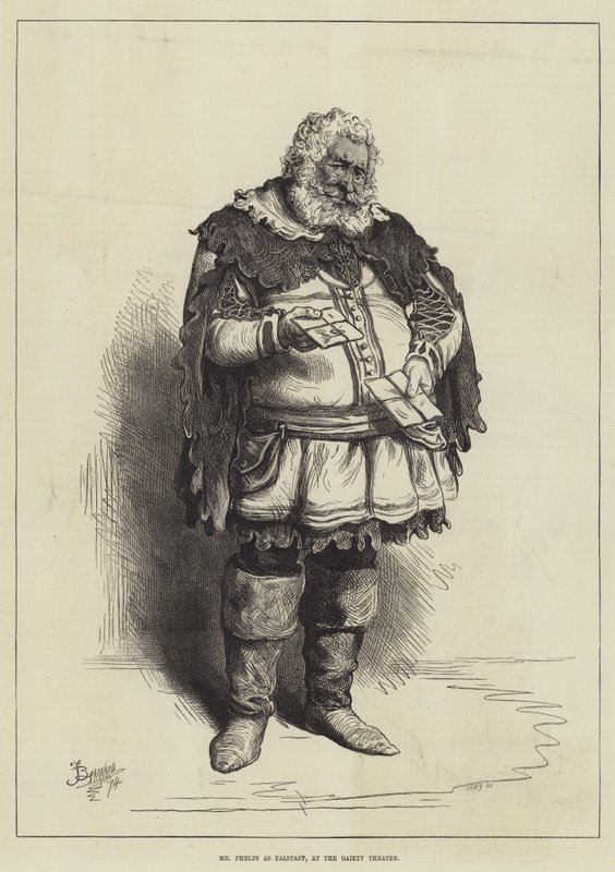 Mr Phelps som Falstaff, på Gaiety Theatre av Frederick Barnard