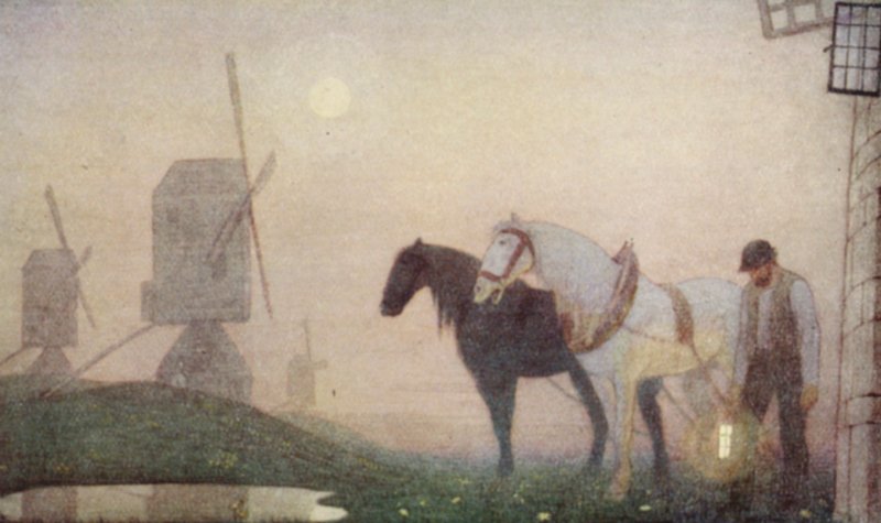Quakers helgon: The Voice of the Silence (färglitografi) av Frederick Cayley Robinson