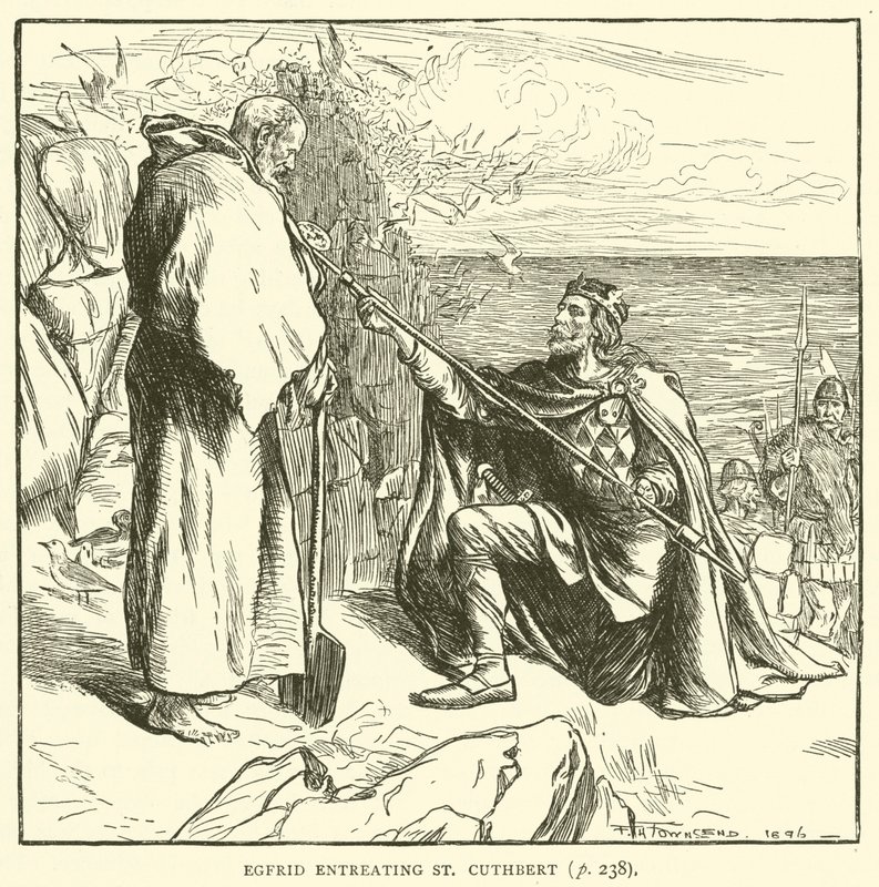 Egfrid vädjar till St Cuthbert (gravyr) av Frederick Henry Townsend