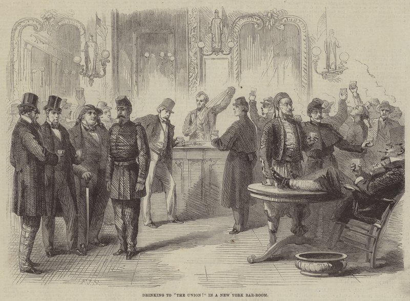 Drinking to The Union! in a New York Bar-Room  av Frederick John Skill