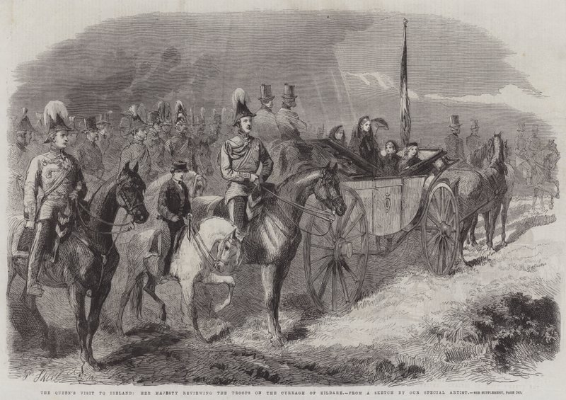 Drottningens besök i Irland, Hennes Majestät granskar trupperna på Curragh of Kildare av Frederick John Skill