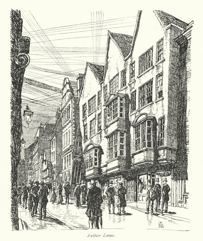 London: Fetter Lane (färglitografi) Fetter Lane (färglitografi) av Frederick Landseer Maur Griggs