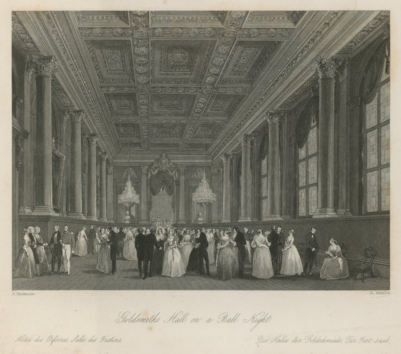 Goldsmiths Hall på en balkväll av Frederick Mackenzie