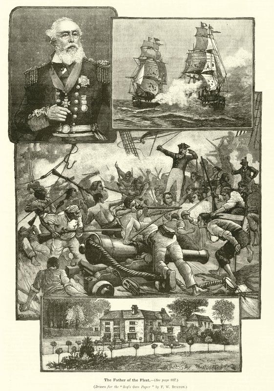 Flottans far, amiral Sir Provo Wallis (gravyr) av Frederick William Burton