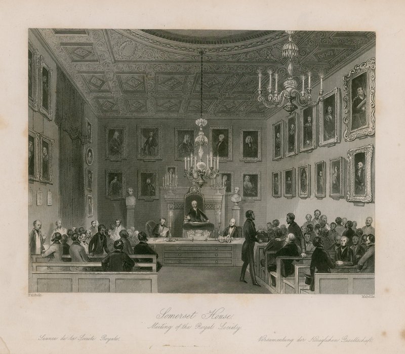 Somerset House, möte i Royal Society av Frederick William Fairholt