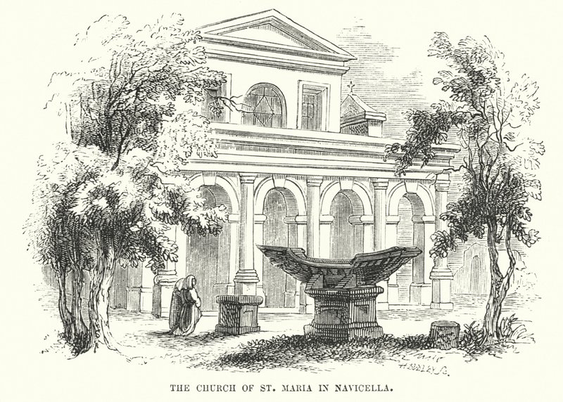 Kyrkan St Maria in Navicella (gravyr) av Frederick William Fairholt