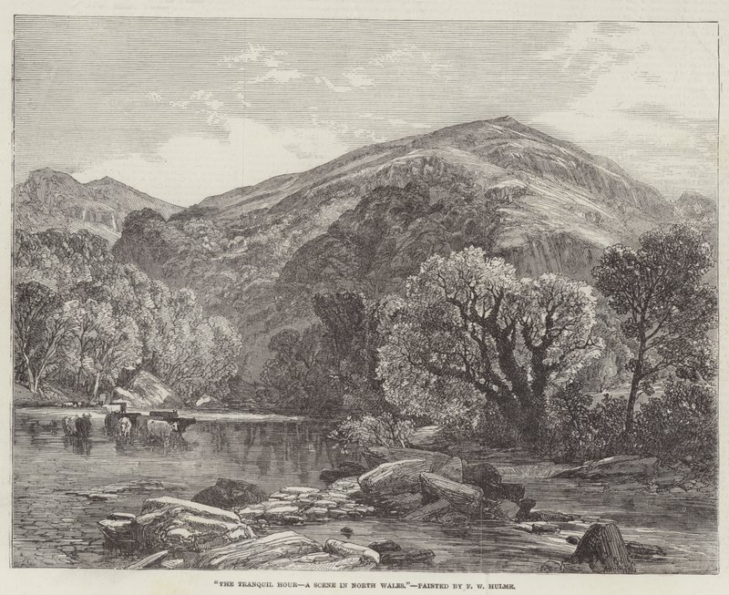 The Tranquil Hour, en scene i det nordlige Wales swed av Frederick William Hulme