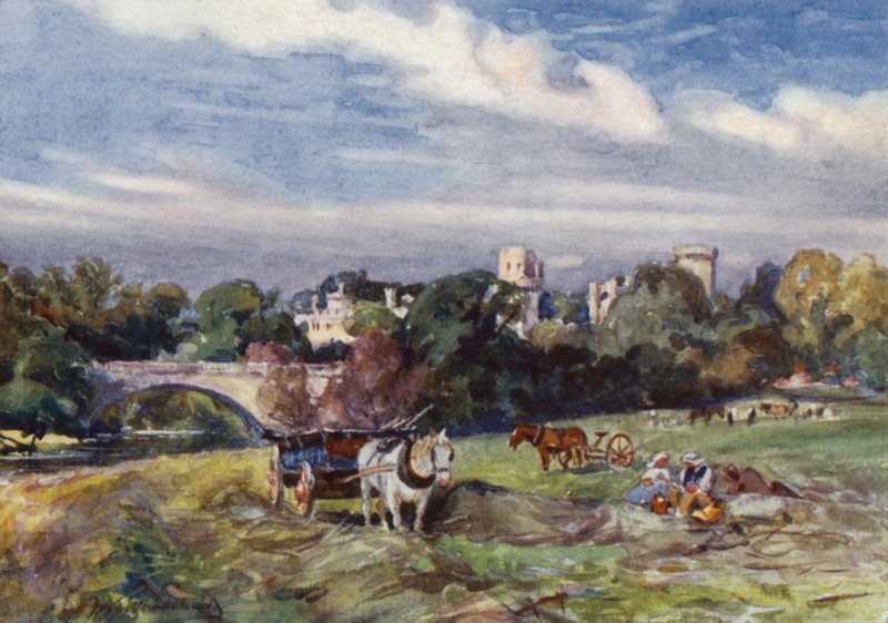 Warwick Castle från bron av Frederick William Newton Whitehead