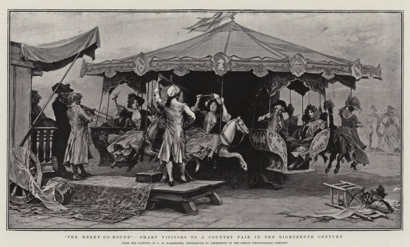 Merry-go-Round, smarta besökare på en landsmässa på 1700-talet av Frederik Hendrik Kaemmerer