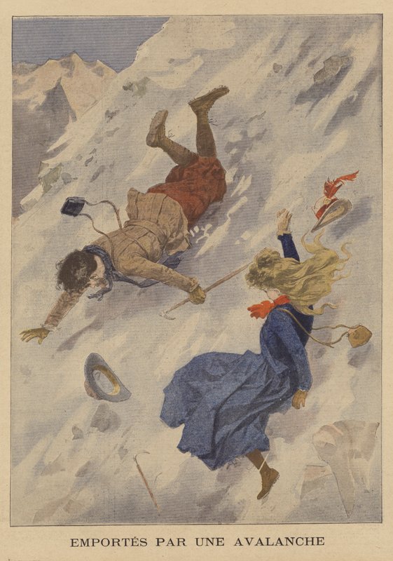 Ett amerikanskt par fördes bort av en lavin när de försökte bestiga Mont Blanc av French School