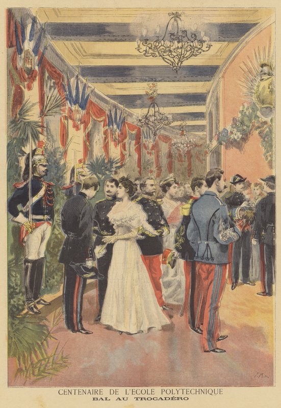 Bal på Trocadero för att fira hundraårsjubileet av Ecole Polytechnique av French School
