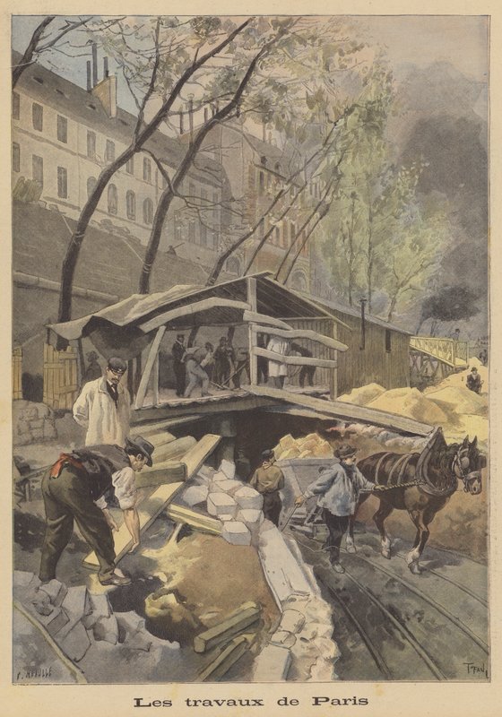 Byggnadsarbeten på Paris tunnelbana av French School