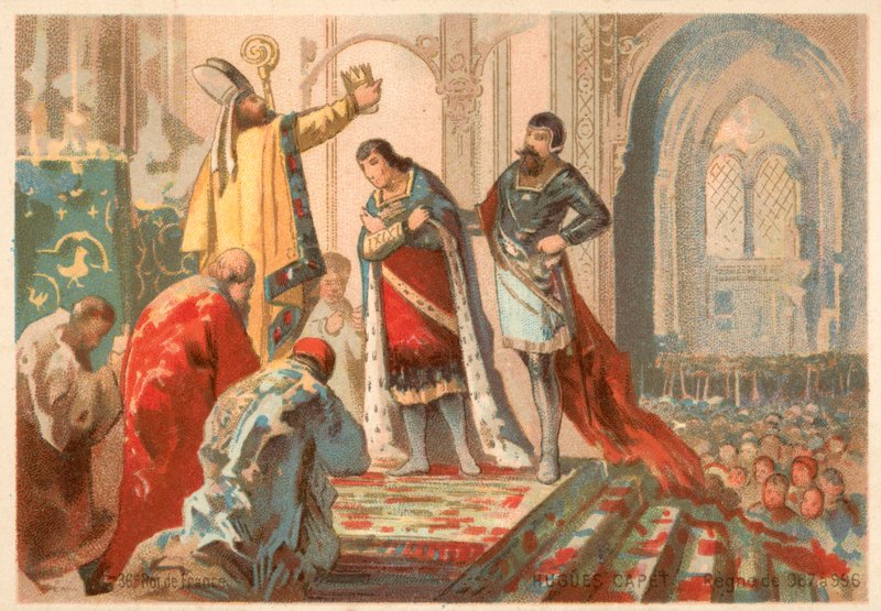 Kröning av Hugh Capet som kung av Frankrike, 987 av French School