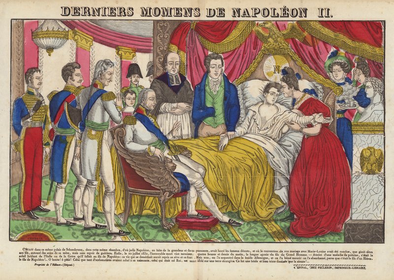 Sista ögonblicken av Napoleon II av French School