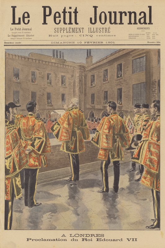 Edward VII utropas till kung, London av French School
