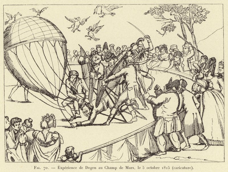 Upplevelse av Degen på Champ de Mars, 5 oktober 1815 (karikatyr) av French School