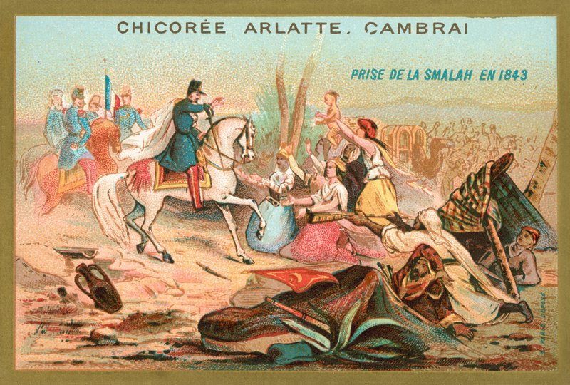 Franska trupper fångar smala Abdelkader, Algeriet, 1843 av French School