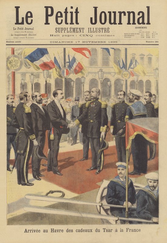 Gåvor från den ryske tsaren till Frankrike som anländer till Le Havre av French School
