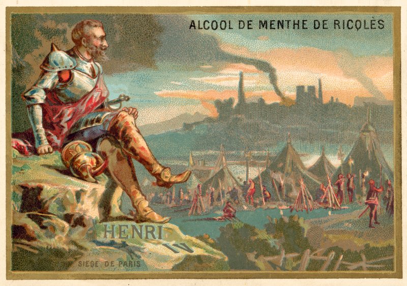 Henrik IV av Frankrike vid belägringen av Paris, 1590 av French School