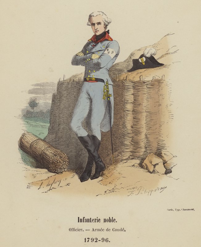 Adligt infanteri, officer, Army of Conde, 1792-96 av French School