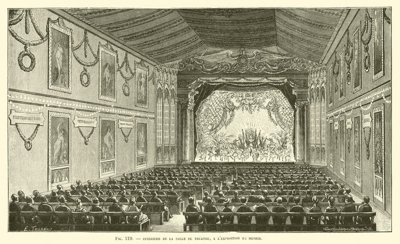 Interiör av Teaterhallen, På München-utställningen av French School