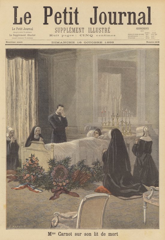 Madame Carnot på sin dödsbädd av French School