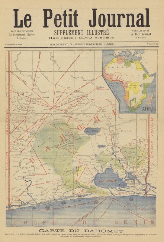 Karta över Dahomey av French School
