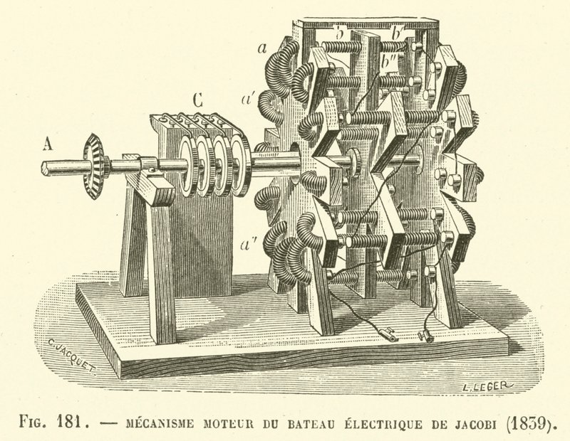Motor Mechanism Of Jacobis Electric Boat, 1839 av French School