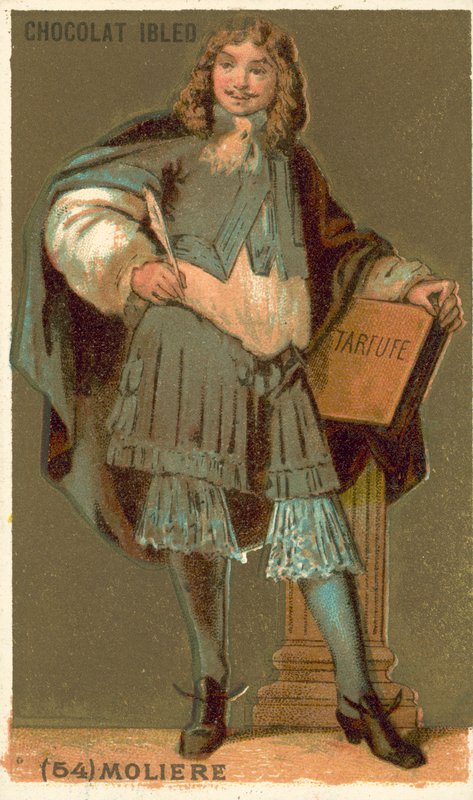 Moliere, fransk dramatiker och skådespelare (chromolitho) av French School