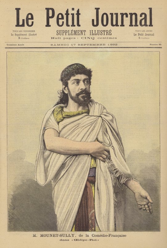 Mounet-Sully, fransk skådespelare i Comedie-Francaise, i Oedipus Rex av French School