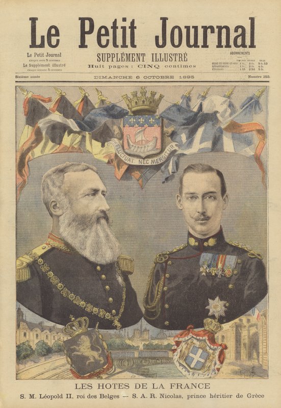 Kungliga besökare till Frankrike: Leopold II, belgiernas kung och kronprins Nicholas av Grekland av French School