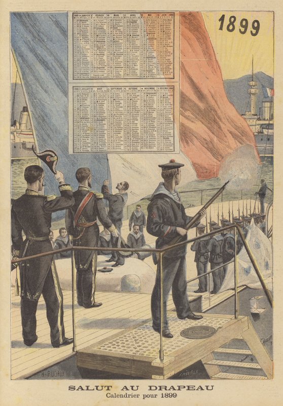 Hälsning till flaggan. Kalender för 1899 av French School