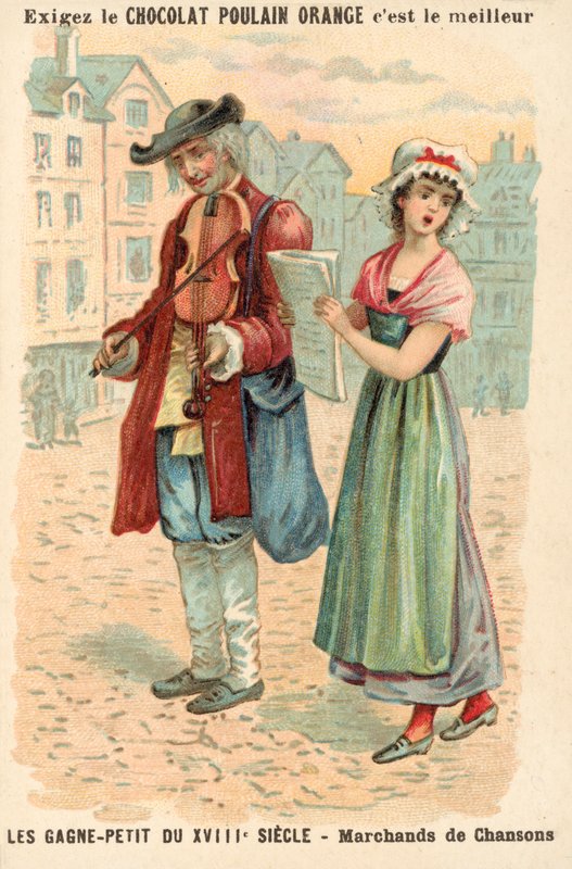 Säljare av sånger, 1700-talet av French School