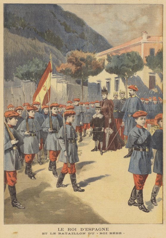Kungen av Spanien och hans bataljon av barnvakter av French School