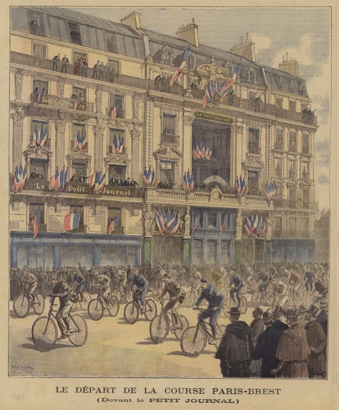 Starten på cykelloppet Paris-Brest av French School