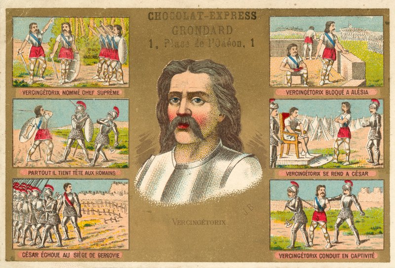 Vercingetorix, gallisk hövding, och scener ur hans liv av French School