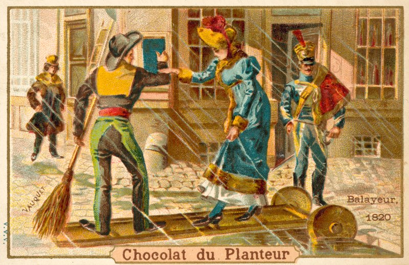Kvinna som använder en gångbro, 1820 av French School