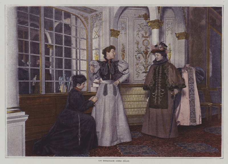 Ett passande hos Felix sömmerskor, Paris (färgfoto) av French Photographer