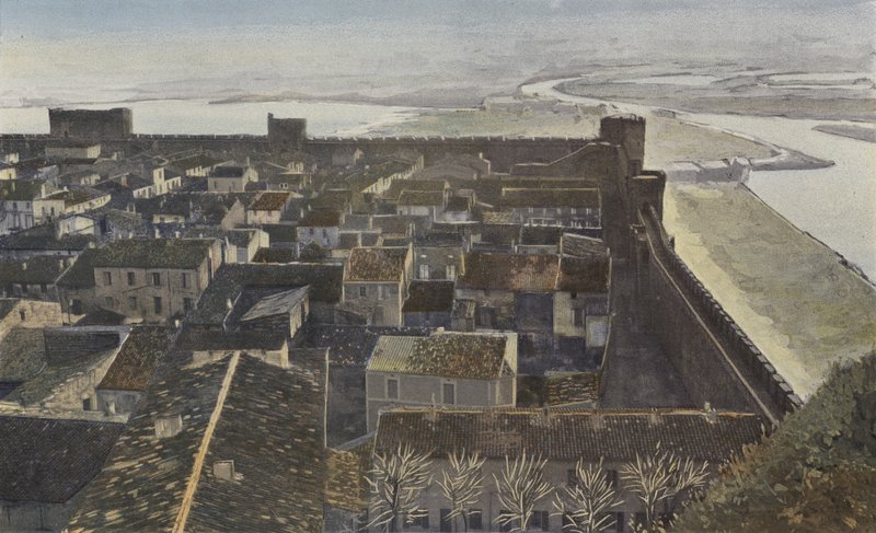 Aigues-Mortes, Utsikt över vallarna, tagen inifrån staden av French Photographer