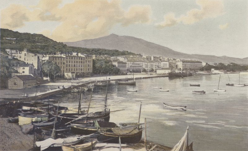 Ajaccio, hamn och stad av French Photographer