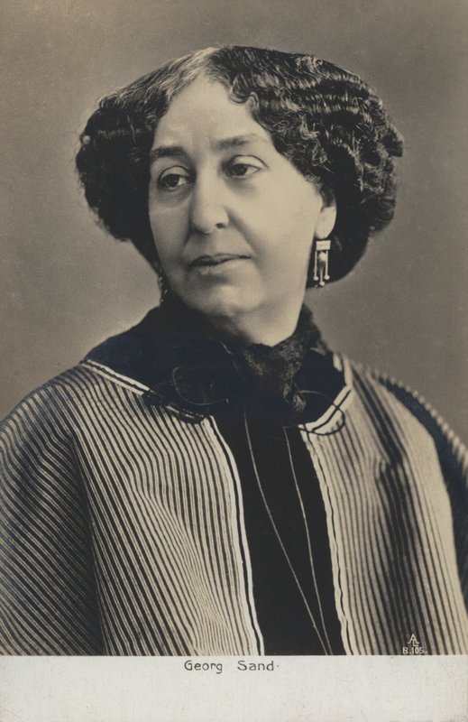 Amantine Lucile Aurore Duplin (pseudonym George Sand) (1804-1876), fransk författare (s/v foto) av French Photographer