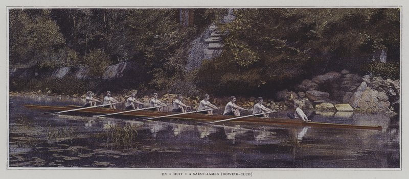 En åtta på Saint James Rowing Club, Frankrike (färgfoto) av French Photographer