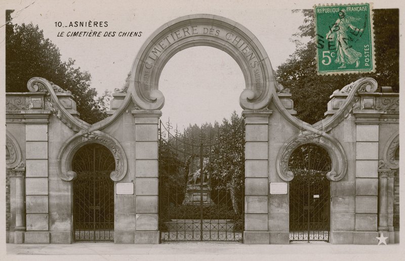 Asnieres, hundkyrkogården. Vykort skickat 1913. av French Photographer