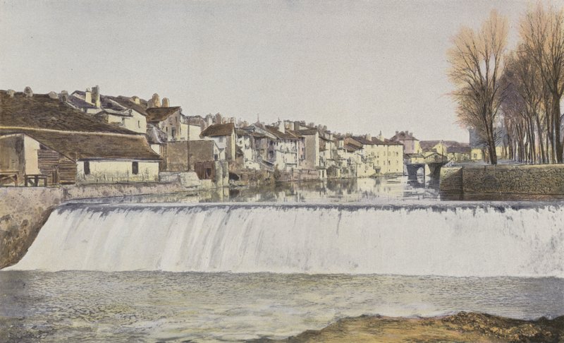 Aurillac, gamla hus på stranden av Jordanne av French Photographer