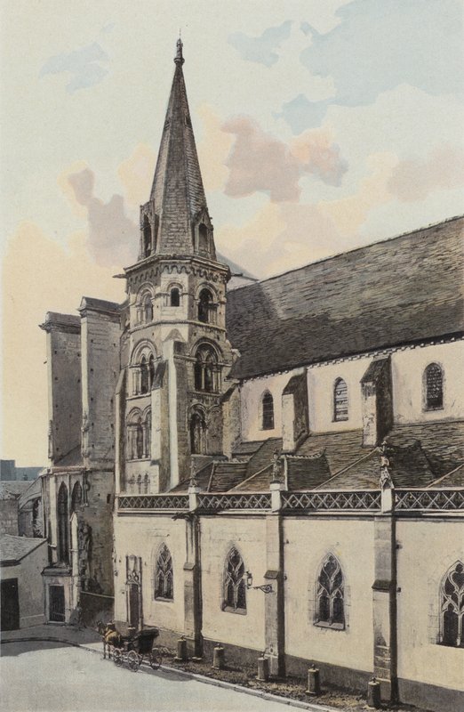 Auxerre, Saint-Eusebe kyrka, N sidofasad av French Photographer